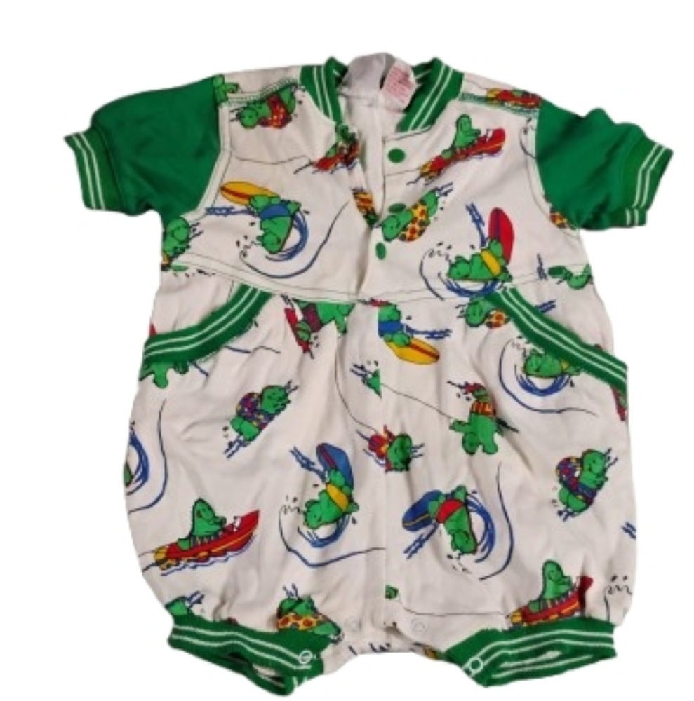 Vintage 1980s 1990s Be Mine Dino Novelty Print Onesie Sz 24 Mos Cotton